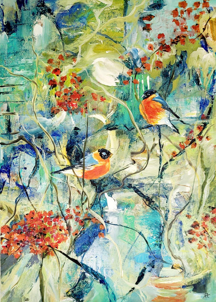 Birds on a twig (50x70cm)