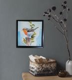 Bird on tree stump (20x20cm)