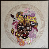 Medusa: The Misremembered Monster (77x77cm) - Danish Gallery - Moderne, abstrakte malerier. Online galleri med original, unik kunst til din bolig. 