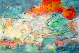 Blood moon (150x100cm) - Danish Gallery - Moderne, abstrakte malerier. Online galleri med original, unik kunst til din bolig. 