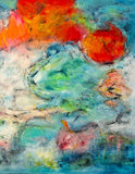 Blood moon (150x100cm) - Danish Gallery - Moderne, abstrakte malerier. Online galleri med original, unik kunst til din bolig. 