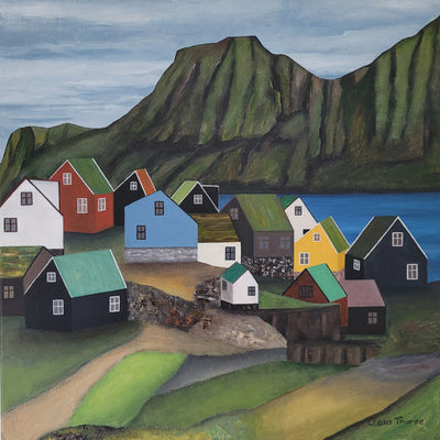 The village on the outskirts (60x60cm)