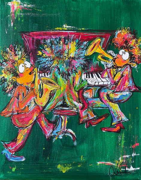 Sax, piano and trumpet (40x50cm)