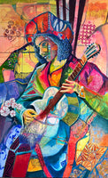 The guitarist's quiet moment (100x160cm)