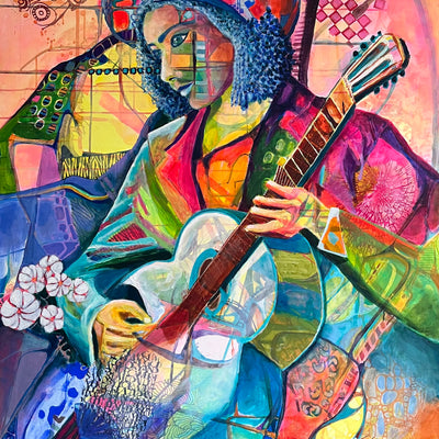 The guitarist's quiet moment (100x160cm)