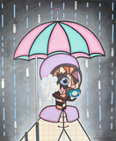 Beyond the Silver Rain (50x60cm) - Danish Gallery - Moderne, abstrakte malerier. Online galleri med original, unik kunst til din bolig. 