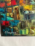 When the City Awakens I (50x50cm) - Danish Gallery - Moderne, abstrakte malerier. Online galleri med original, unik kunst til din bolig. 