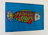 Fish (40x30cm) - Danish Gallery - Moderne, abstrakte malerier. Online galleri med original, unik kunst til din bolig. 