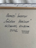 Golden Horizon (80x60cm) - Danish Gallery - Moderne, abstrakte malerier. Online galleri med original, unik kunst til din bolig. 