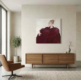 At dinner with the bordeaux lady (60x60cm)