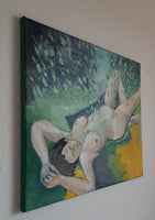 Sunbathing ( 60x50 cm ) - Danish Gallery - Moderne, abstrakte malerier. Online galleri med original, unik kunst til din bolig. 