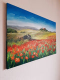 Poppies in a row (80x50cm)