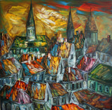 Golden Roofs (100x100cm)