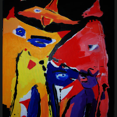 And above all, two hover in the dark (63x81cm)