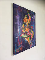 The fat ballet dancer in the neon light (40x50cm)