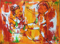 Two fat ballet dancers (80x60cm)