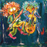 Clarinet and cello (100x100cm)