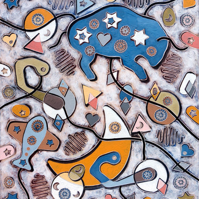 Toro blu - abstractism of the origins (70x80cm)
