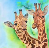 My beautiful giraffes (75x75cm)