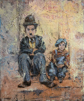 A tramp and a kid ( 50x60 cm )