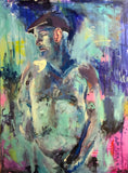 Male figure II ( 60x80 cm ) - Danish Gallery - Moderne, abstrakte malerier. Online galleri med original, unik kunst til din bolig. 