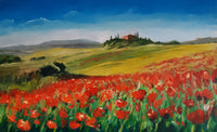 Poppies in a row (80x50cm)