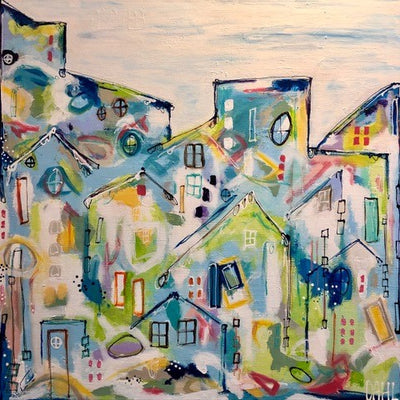 Vidunderligt hjem (100x100cm)