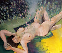 Sunbathing ( 60x50 cm ) - Danish Gallery - Moderne, abstrakte malerier. Online galleri med original, unik kunst til din bolig. 