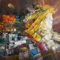 Sunshine ( 80x80 cm ) - Danish Gallery - Moderne, abstrakte malerier. Online galleri med original, unik kunst til din bolig. 