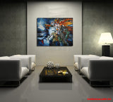 Lunar dance ( 90x70 cm ) - Danish Gallery - Moderne, abstrakte malerier. Online galleri med original, unik kunst til din bolig. 