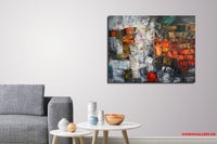 Red Vision (90x70cm) - Danish Gallery - Moderne, abstrakte malerier. Online galleri med original, unik kunst til din bolig. 