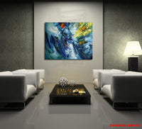 Helios ( 120x100 cm ) - Danish Gallery - Moderne, abstrakte malerier. Online galleri med original, unik kunst til din bolig. 